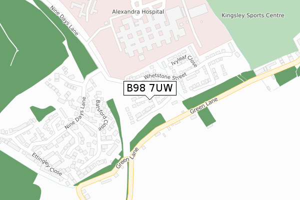 B98 7UW map - large scale - OS Open Zoomstack (Ordnance Survey) B98 7UW map - large scale - OS Open Zoomstack (Ordnance Survey)