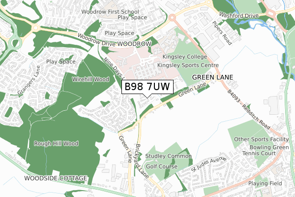 B98 7UW map - small scale - OS Open Zoomstack (Ordnance Survey) B98 7UW map - small scale - OS Open Zoomstack (Ordnance Survey)