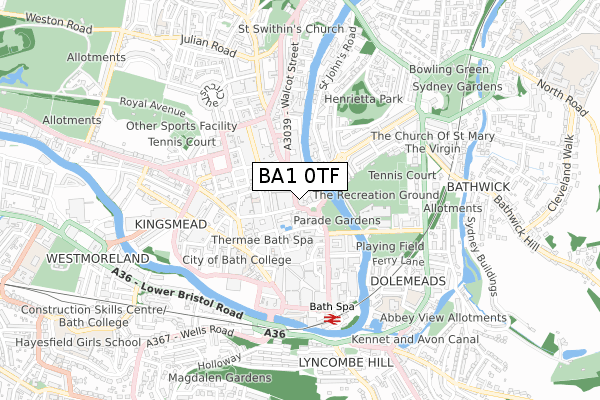 BA1 0TF map - small scale - OS Open Zoomstack (Ordnance Survey) BA1 0TF map - small scale - OS Open Zoomstack (Ordnance Survey)