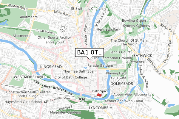 BA1 0TL map - small scale - OS Open Zoomstack (Ordnance Survey) BA1 0TL map - small scale - OS Open Zoomstack (Ordnance Survey)