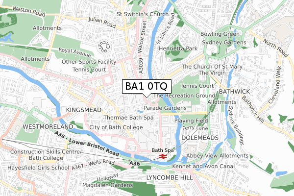 BA1 0TQ map - small scale - OS Open Zoomstack (Ordnance Survey) BA1 0TQ map - small scale - OS Open Zoomstack (Ordnance Survey)