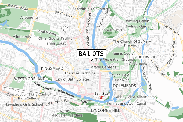 BA1 0TS map - small scale - OS Open Zoomstack (Ordnance Survey) BA1 0TS map - small scale - OS Open Zoomstack (Ordnance Survey)