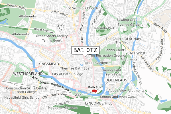 BA1 0TZ map - small scale - OS Open Zoomstack (Ordnance Survey) BA1 0TZ map - small scale - OS Open Zoomstack (Ordnance Survey)