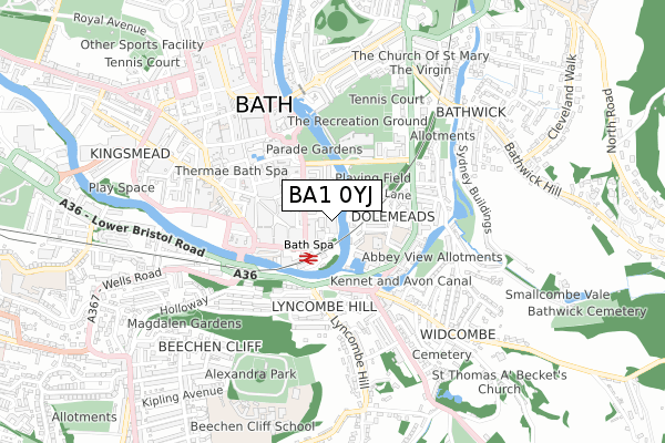 BA1 0YJ map - small scale - OS Open Zoomstack (Ordnance Survey) BA1 0YJ map - small scale - OS Open Zoomstack (Ordnance Survey)