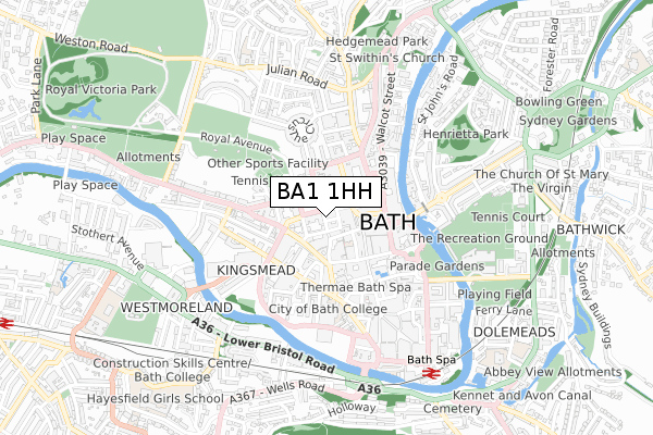 BA1 1HH map - small scale - OS Open Zoomstack (Ordnance Survey) BA1 1HH map - small scale - OS Open Zoomstack (Ordnance Survey)