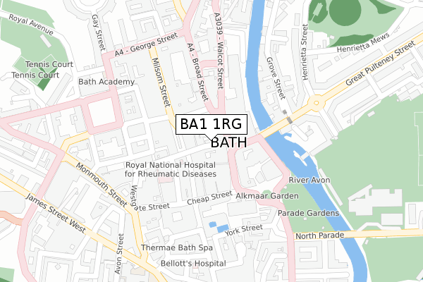 BA1 1RG map - large scale - OS Open Zoomstack (Ordnance Survey)