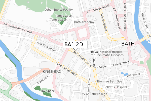 BA1 2DL map - large scale - OS Open Zoomstack (Ordnance Survey)