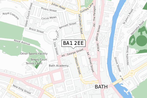BA1 2EE map - large scale - OS Open Zoomstack (Ordnance Survey)