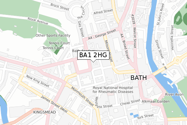 BA1 2HG map - large scale - OS Open Zoomstack (Ordnance Survey)