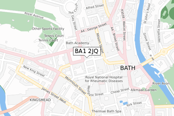 BA1 2JQ map - large scale - OS Open Zoomstack (Ordnance Survey)