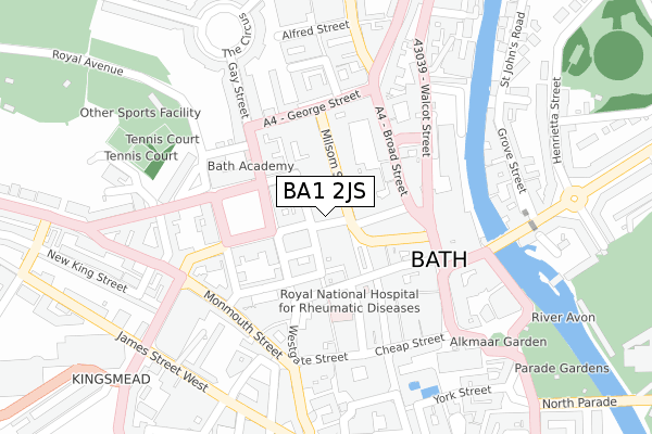 BA1 2JS map - large scale - OS Open Zoomstack (Ordnance Survey)