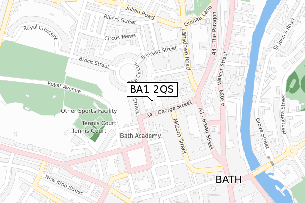 BA1 2QS map - large scale - OS Open Zoomstack (Ordnance Survey)