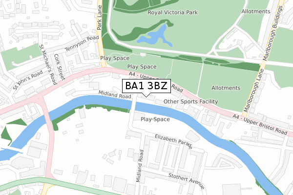 BA1 3BZ map - large scale - OS Open Zoomstack (Ordnance Survey) BA1 3BZ map - large scale - OS Open Zoomstack (Ordnance Survey)
