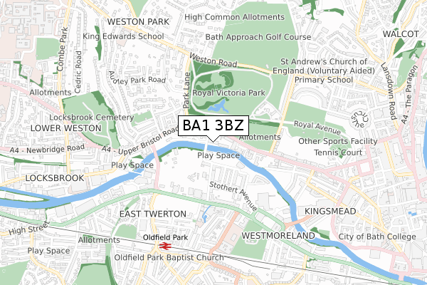 BA1 3BZ map - small scale - OS Open Zoomstack (Ordnance Survey) BA1 3BZ map - small scale - OS Open Zoomstack (Ordnance Survey)