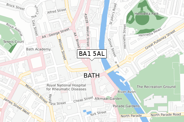 BA1 5AL map - large scale - OS Open Zoomstack (Ordnance Survey)