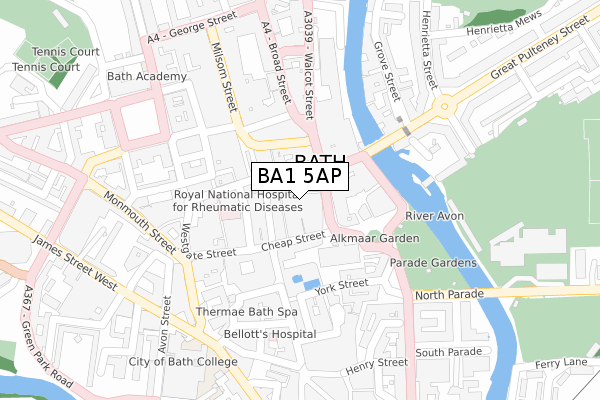 BA1 5AP map - large scale - OS Open Zoomstack (Ordnance Survey)