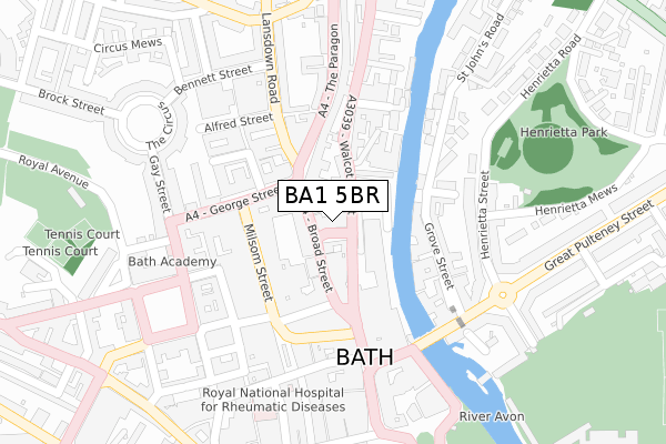 BA1 5BR map - large scale - OS Open Zoomstack (Ordnance Survey)