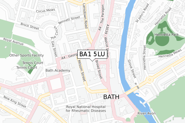 BA1 5LU map - large scale - OS Open Zoomstack (Ordnance Survey)