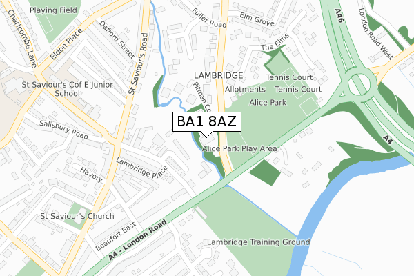 BA1 8AZ map - large scale - OS Open Zoomstack (Ordnance Survey)