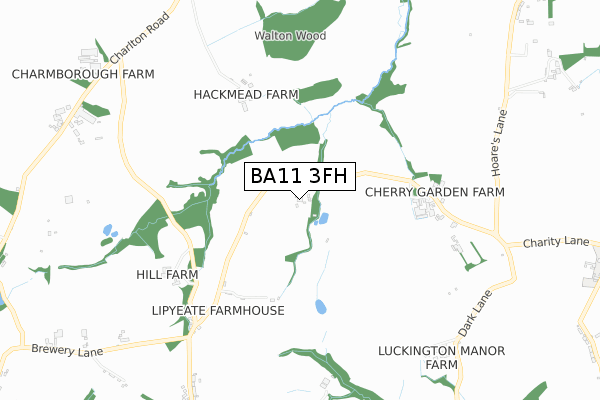 BA11 3FH map - small scale - OS Open Zoomstack (Ordnance Survey)