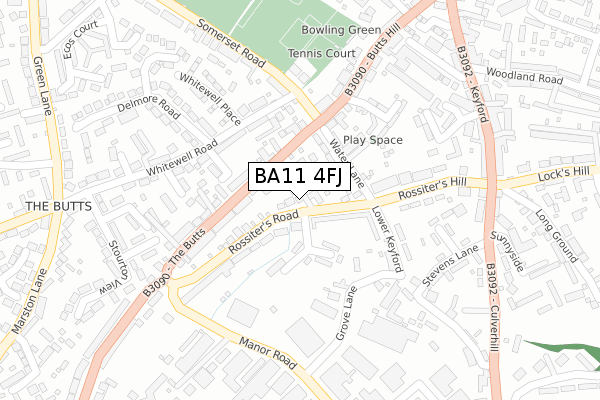 BA11 4FJ map - large scale - OS Open Zoomstack (Ordnance Survey)