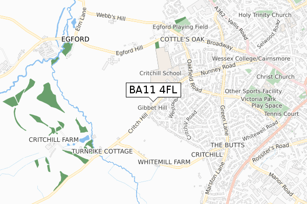 BA11 4FL map - small scale - OS Open Zoomstack (Ordnance Survey) BA11 4FL map - small scale - OS Open Zoomstack (Ordnance Survey)