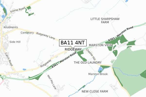 BA11 4NT map - small scale - OS Open Zoomstack (Ordnance Survey)