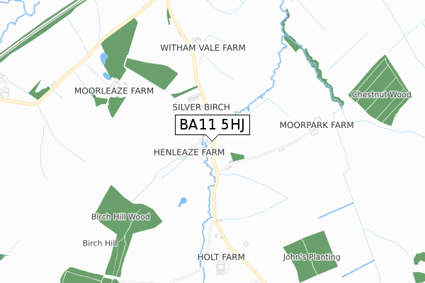 BA11 5HJ map - small scale - OS Open Zoomstack (Ordnance Survey)