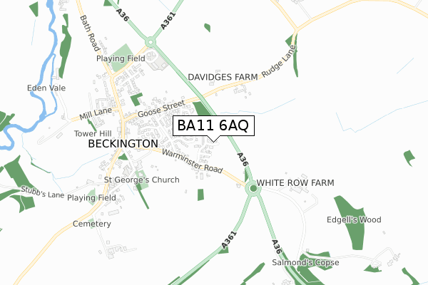 BA11 6AQ map - small scale - OS Open Zoomstack (Ordnance Survey) BA11 6AQ map - small scale - OS Open Zoomstack (Ordnance Survey)