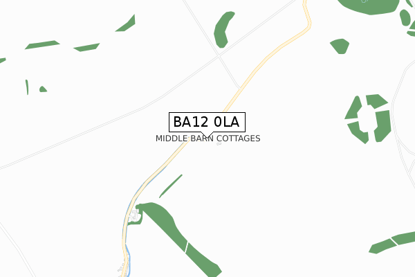 BA12 0LA map - small scale - OS Open Zoomstack (Ordnance Survey)