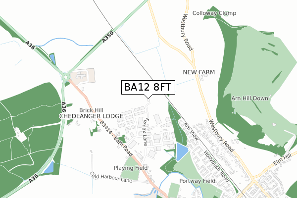 BA12 8FT map - small scale - OS Open Zoomstack (Ordnance Survey) BA12 8FT map - small scale - OS Open Zoomstack (Ordnance Survey)