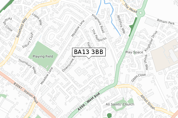 BA13 3BB map - large scale - OS Open Zoomstack (Ordnance Survey) BA13 3BB map - large scale - OS Open Zoomstack (Ordnance Survey)