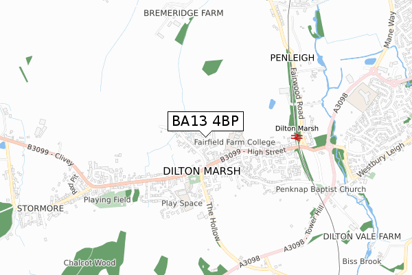 BA13 4BP map - small scale - OS Open Zoomstack (Ordnance Survey)