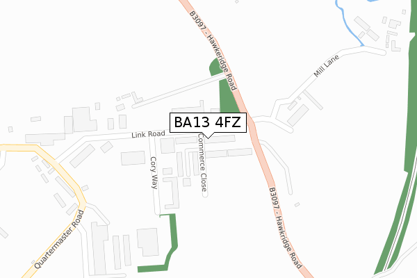 BA13 4FZ map - large scale - OS Open Zoomstack (Ordnance Survey)