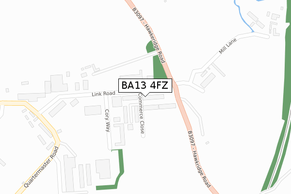 BA13 4FZ map - large scale - OS Open Zoomstack (Ordnance Survey) BA13 4FZ map - large scale - OS Open Zoomstack (Ordnance Survey)