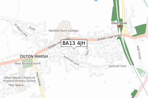 BA13 4JH map - large scale - OS Open Zoomstack (Ordnance Survey)