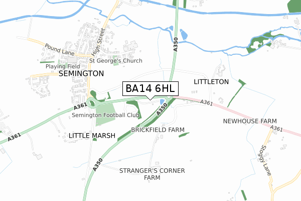 BA14 6HL map - small scale - OS Open Zoomstack (Ordnance Survey)