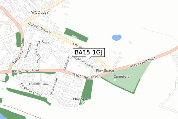 BA15 1GJ map - large scale - OS Open Zoomstack (Ordnance Survey)