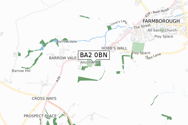 BA2 0BN map - small scale - OS Open Zoomstack (Ordnance Survey)