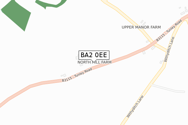 BA2 0EE map - large scale - OS Open Zoomstack (Ordnance Survey)