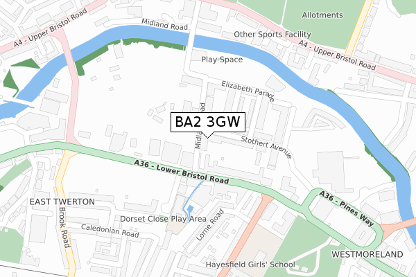 BA2 3GW map - large scale - OS Open Zoomstack (Ordnance Survey) BA2 3GW map - large scale - OS Open Zoomstack (Ordnance Survey)