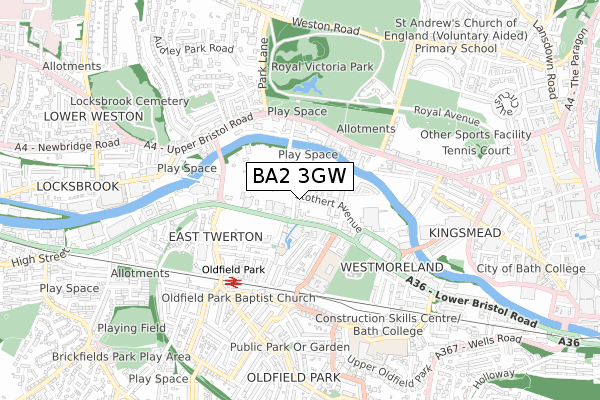 BA2 3GW map - small scale - OS Open Zoomstack (Ordnance Survey) BA2 3GW map - small scale - OS Open Zoomstack (Ordnance Survey)