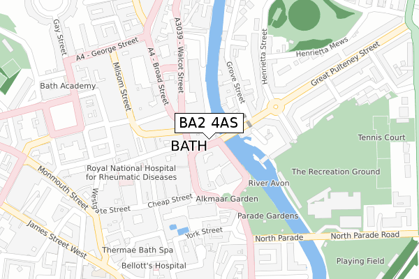 BA2 4AS map - large scale - OS Open Zoomstack (Ordnance Survey)