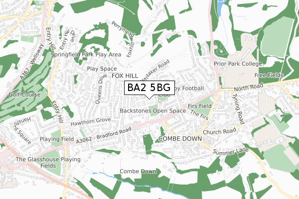BA2 5BG map - small scale - OS Open Zoomstack (Ordnance Survey) BA2 5BG map - small scale - OS Open Zoomstack (Ordnance Survey)