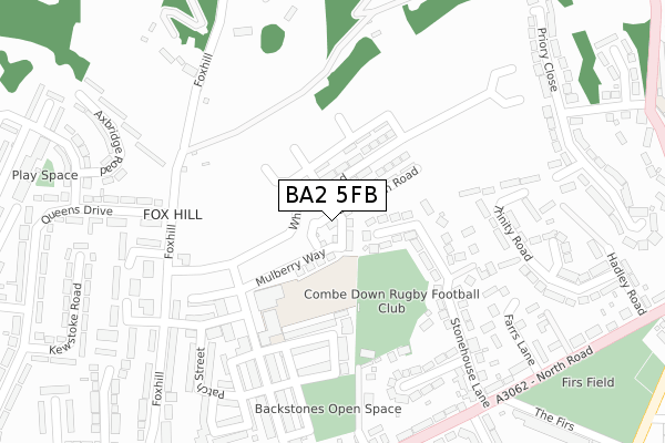 BA2 5FB map - large scale - OS Open Zoomstack (Ordnance Survey)