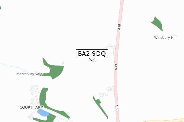 BA2 9DQ map - large scale - OS Open Zoomstack (Ordnance Survey)