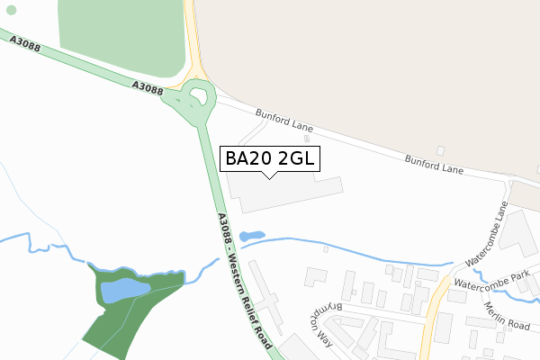 BA20 2GL map - large scale - OS Open Zoomstack (Ordnance Survey)