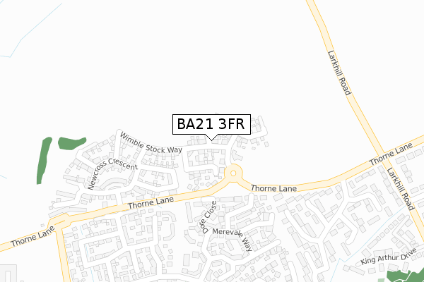 BA21 3FR map - large scale - OS Open Zoomstack (Ordnance Survey)