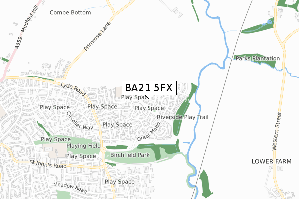BA21 5FX map - small scale - OS Open Zoomstack (Ordnance Survey) BA21 5FX map - small scale - OS Open Zoomstack (Ordnance Survey)