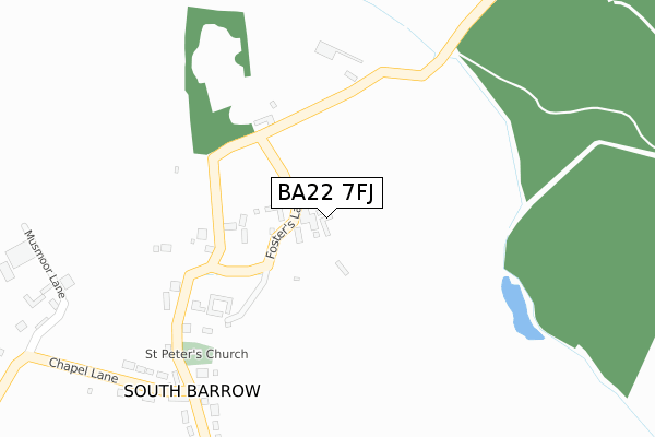 BA22 7FJ map - large scale - OS Open Zoomstack (Ordnance Survey)
